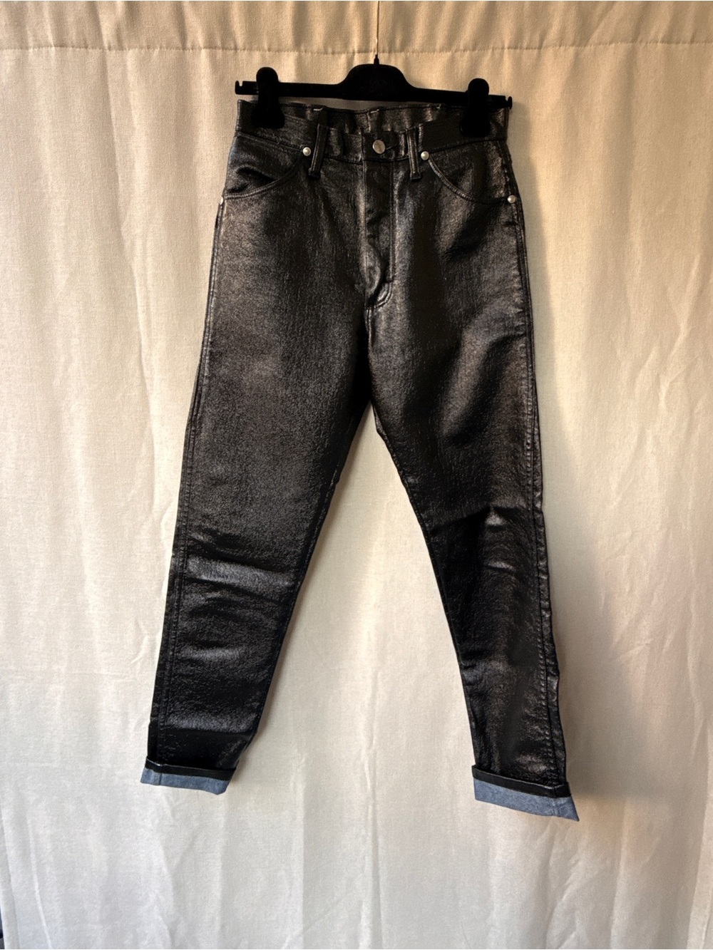Wrangler Black Straight-Leg Coated Jeans